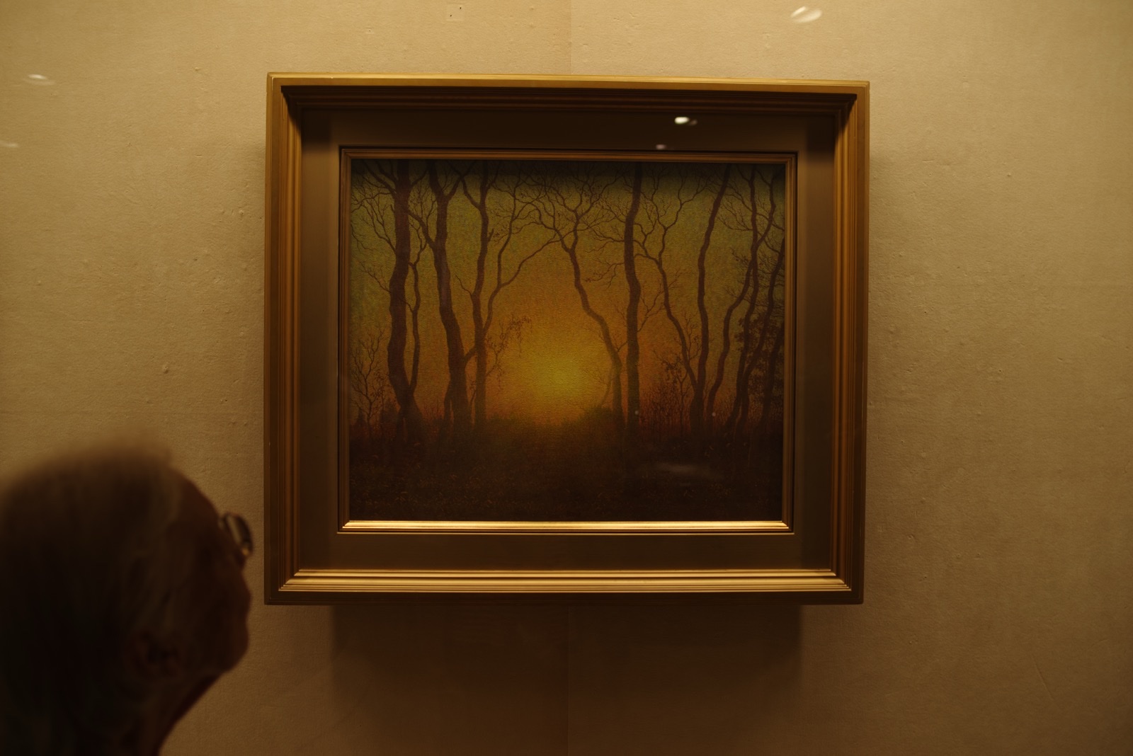 髙島野十郎展で展示されていた木々と光を描いた作品
